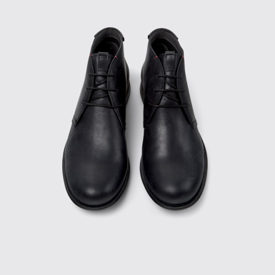 Overhead view of Mil 1913 Black Leather Ankle Boots for Men.