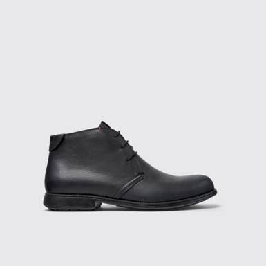 Side view of Mil 1913 Black Leather Ankle Boots for Men.