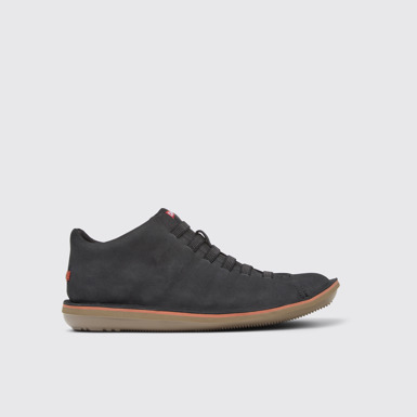 Side view of Beetle Gray Nubuck Ankle Boots for Men.