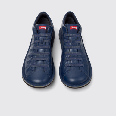 Beetle Blaue Herrenstiefelette aus Leder.