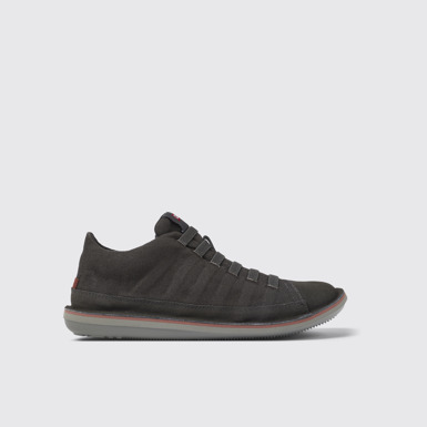 Side view of Beetle Black Textile/Nubuck Basket Bootie for Men