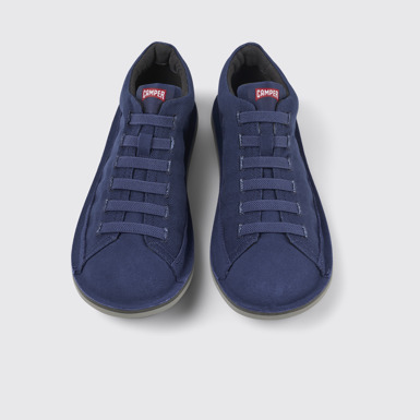 Overhead view of Beetle Blue Textile/Nubuck Basket Bootie for Men