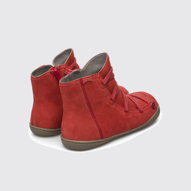 Back view of Peu Red Ankle Boots for Women