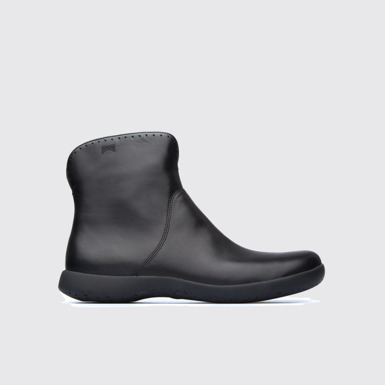Side view of Spiral Comet Black Boots for Women