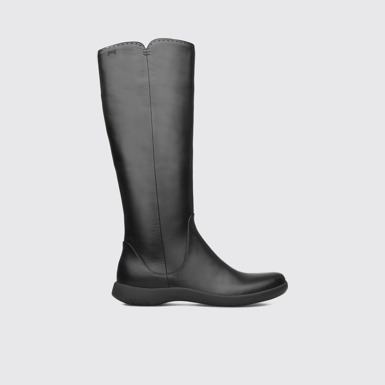 Side view of Spiral Comet Black Boots for Women