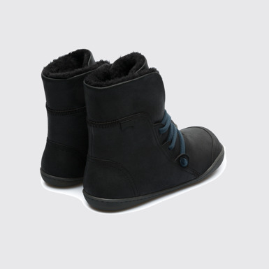 Back view of Peu Black Ankle Boots for Women