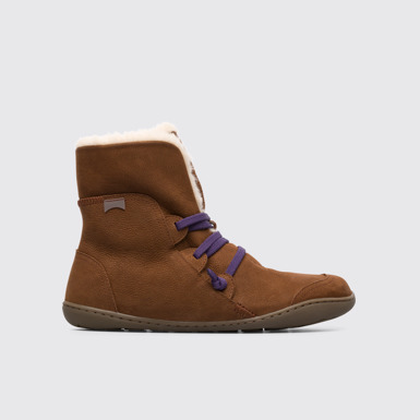 Side view of Peu Brown Ankle Boots for Women