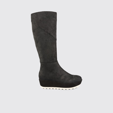 Side view of Laika Black Ankle Boots for Women