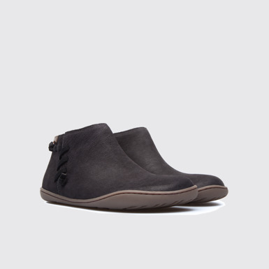 Front view of Peu Black Ankle Boots for Women