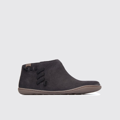 Side view of Peu Black Ankle Boots for Women