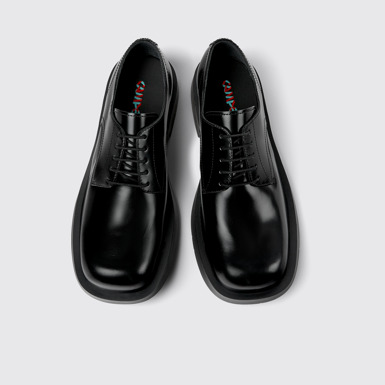 Overhead view of Mil 1978 Black leather shoes