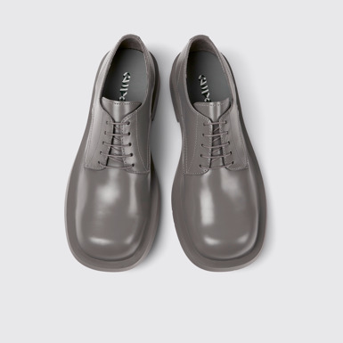 Overhead view of MIL 1978 Gray leather shoes