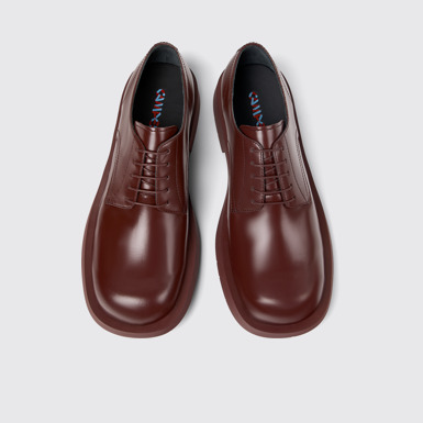Overhead view of MIL 1978 Burgundy Leather Shoes