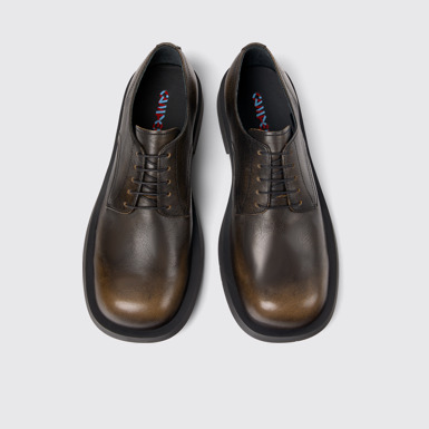 Overhead view of MIL 1978 Three-Toned Brushed Leather Shoes