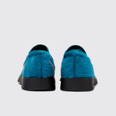Back view of MIL 1978 Blue long calf hair leather loafers
