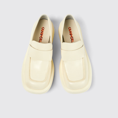 Overhead view of MIL 1978 White Leather Moccasin