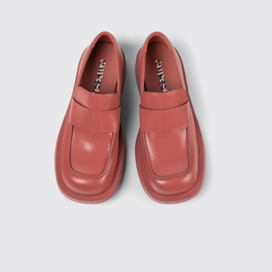 Overhead view of MIL 1978 Red Leather Moccasin