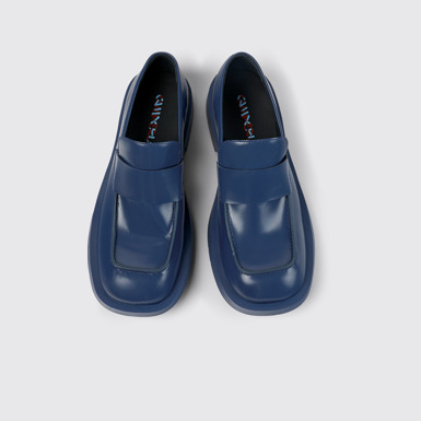 Overhead view of MIL 1978 Blue Leather Moccasin
