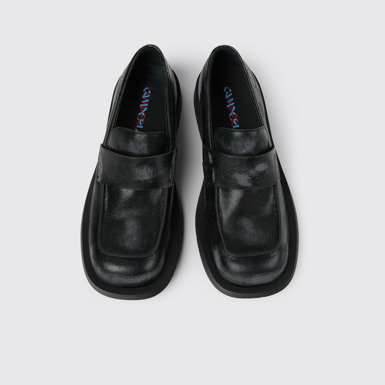 Overhead view of Mil 1978 Black Leather Loafers