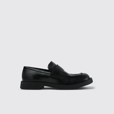Side view of Mil 1978 Black Leather Loafers