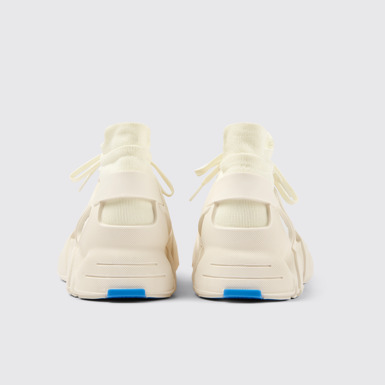 Back view of Tossu White caged sneakers