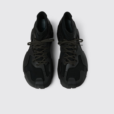 Overhead view of TOSSU Black Caged Sneakers
