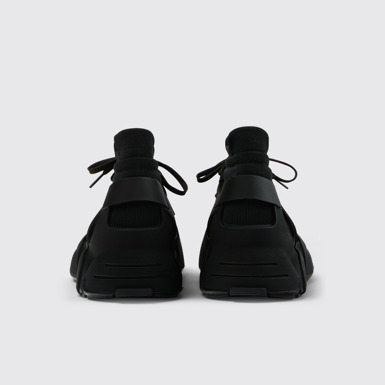 Back view of TOSSU Black Caged Sneakers