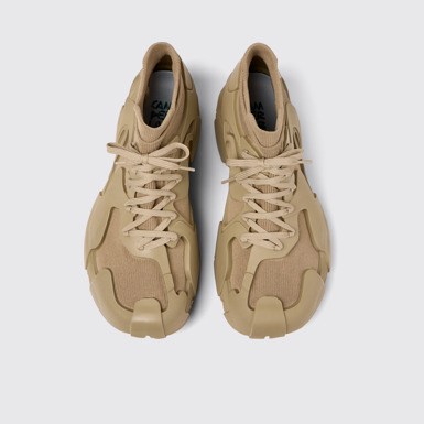 Overhead view of Tossu Beige Caged Sneakers