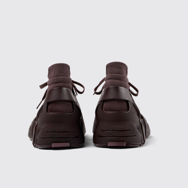 Back view of Tossu Burgundy Caged Sneakers
