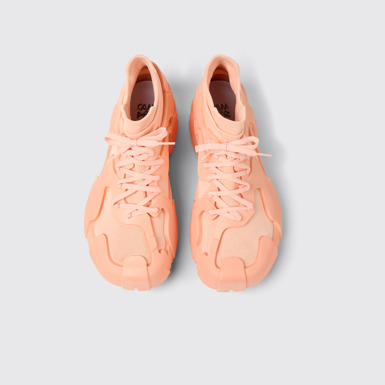 Overhead view of Tossu Pink Caged Sneakers