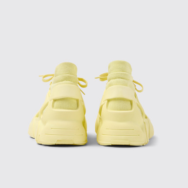 Back view of Tossu Yellow Caged Sneakers