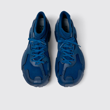 Overhead view of Tossu Blue Caged Sneakers