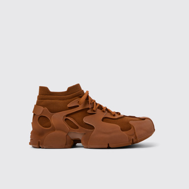 Side view of TOSSU Brown Caged Sneakers