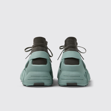 Back view of TOSSU Ice Blue-Gray Caged Sneakers