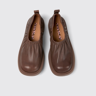 Overhead view of MIL 1978 Brown Leather Shoes