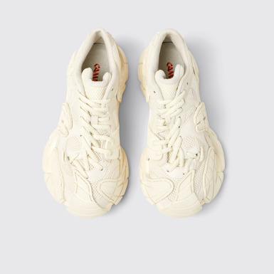 Overhead view of Tormenta White Textile Sneakers