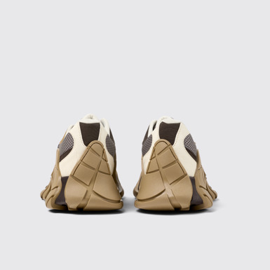 Back view of Tormenta Beige and Gray Textile Sneakers