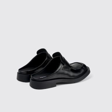 Back view of MIL 1978 Black leather loafer slide