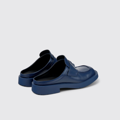Back view of MIL 1978 Blue leather loafer slide