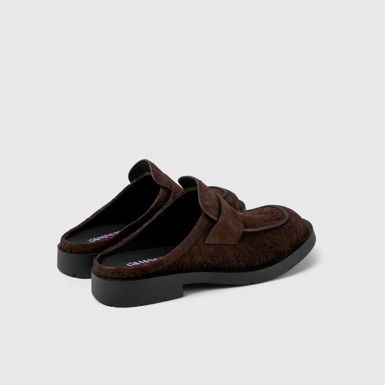 Back view of MIL 1978 Brown Nubuck Slide Loafers