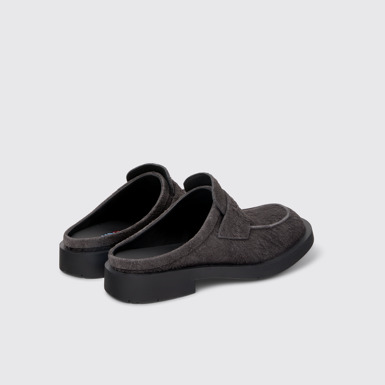 Back view of MIL 1978 Gray Nubuck Slide Loafers