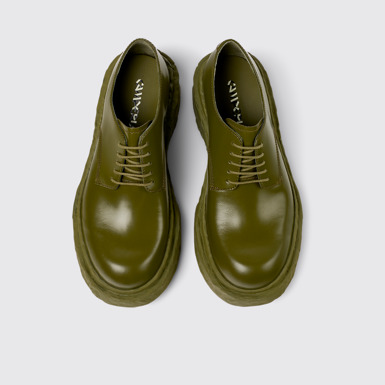 Overhead view of Vamonos Green Leather Blucher