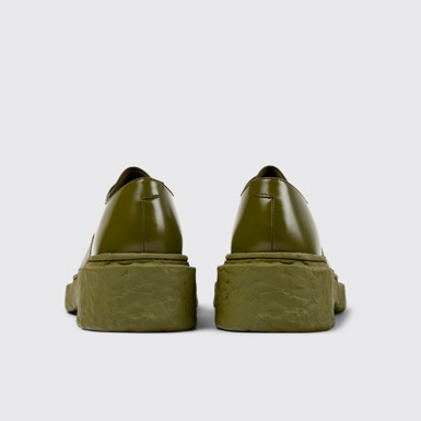 Back view of Vamonos Green Leather Blucher