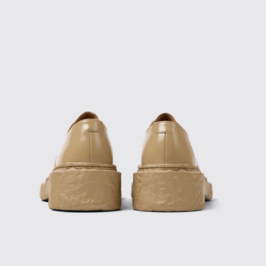 Back view of Vamonos Beige Leather Bluchers