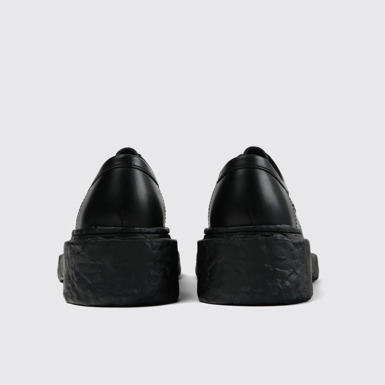 Back view of CAMPERLAB VAMONOS Black Leather Lace-Up Shoes