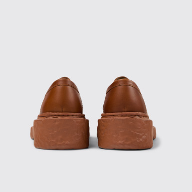 Back view of CAMPERLAB VAMONOS Brown Leather Lace-Up Shoes