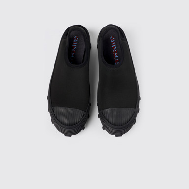 Overhead view of Traktori Black Textile Clog