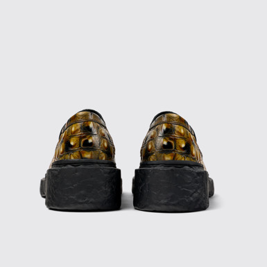 Back view of Vamonos Brown Leather Loafers