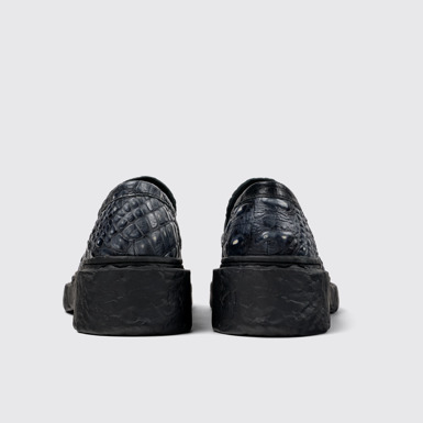 Back view of Vamonos Gray Leather Loafers