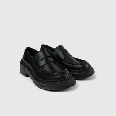 Front view of CAMPERLAB VAMONOS Black Leather Loafers